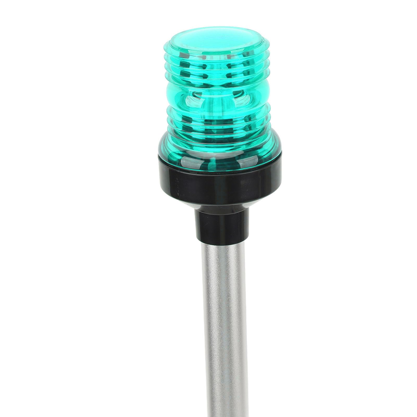 Luce di Poppa per Barca Pieghevole a LED da 22 Pollici Luce di Ancoraggio per Navigazione a 360 Gradi a Tutto Tondo con Base in Lega di Alluminio per Navi da Diporto (GREEN)