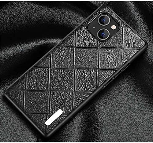 Coque antichoc iPhone 14 avec protection écran et caméra - Étui cuir noir Svart