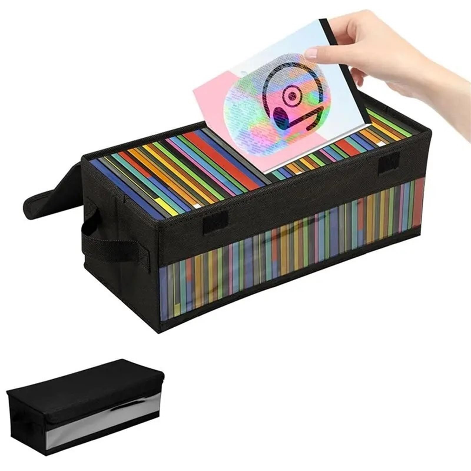 Borsa porta CD in tessuto, Custodia for CD Organizer for dischi in tessuto non di grande capacità da 2 pezzi