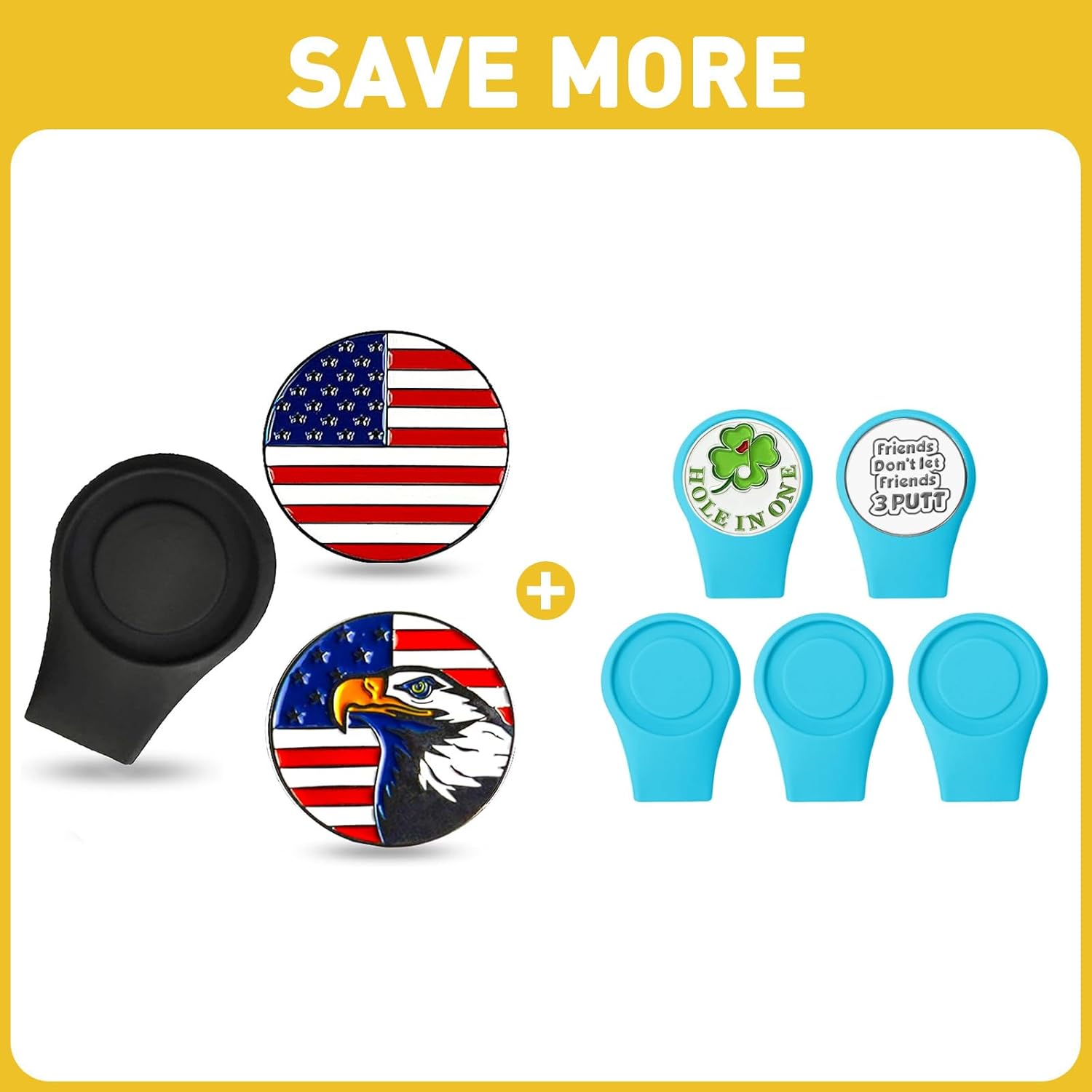 Amy Sport Golf Ball Marker Hat Clip Silicone Hat