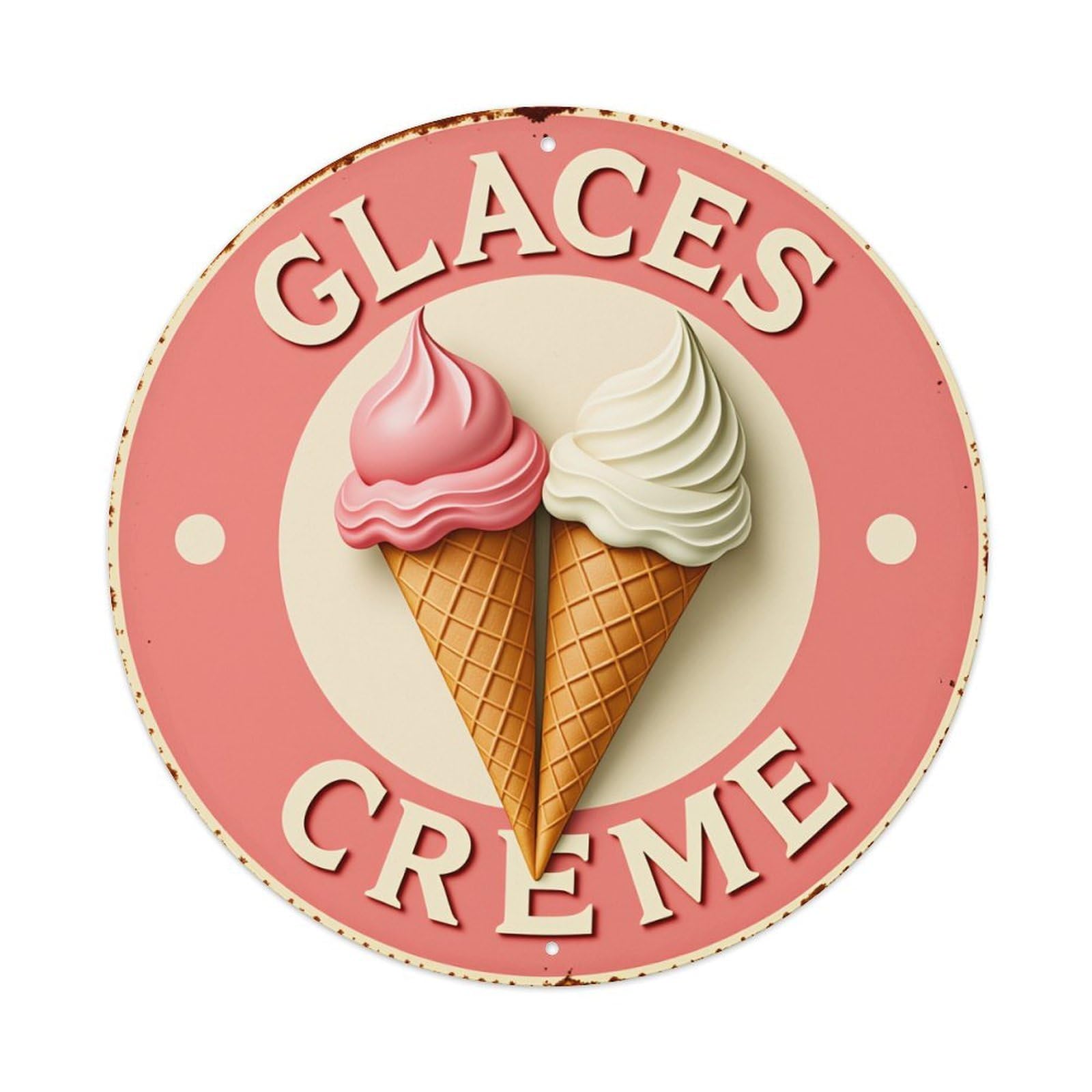 Ice Cream Cones Pattern Metal Tin Sign Vintage Garden Bedroom Cafe Bar Man Cave Home Wall Decor Metal Poster 8x8 inches
