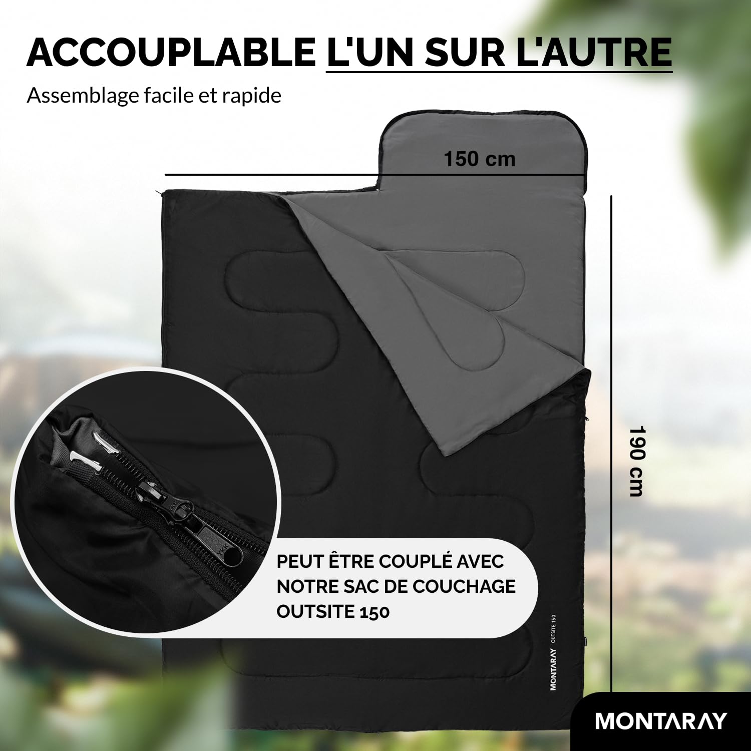 Sac de Couchage Couverture 3-4 Saisons, Sac de Couchage d'extérieur pour Camping avec Coussin, Sac de Couchage Douillet et Chaud, avec ou sans Capuche, pour Adultes, Sac de Couchage d'été