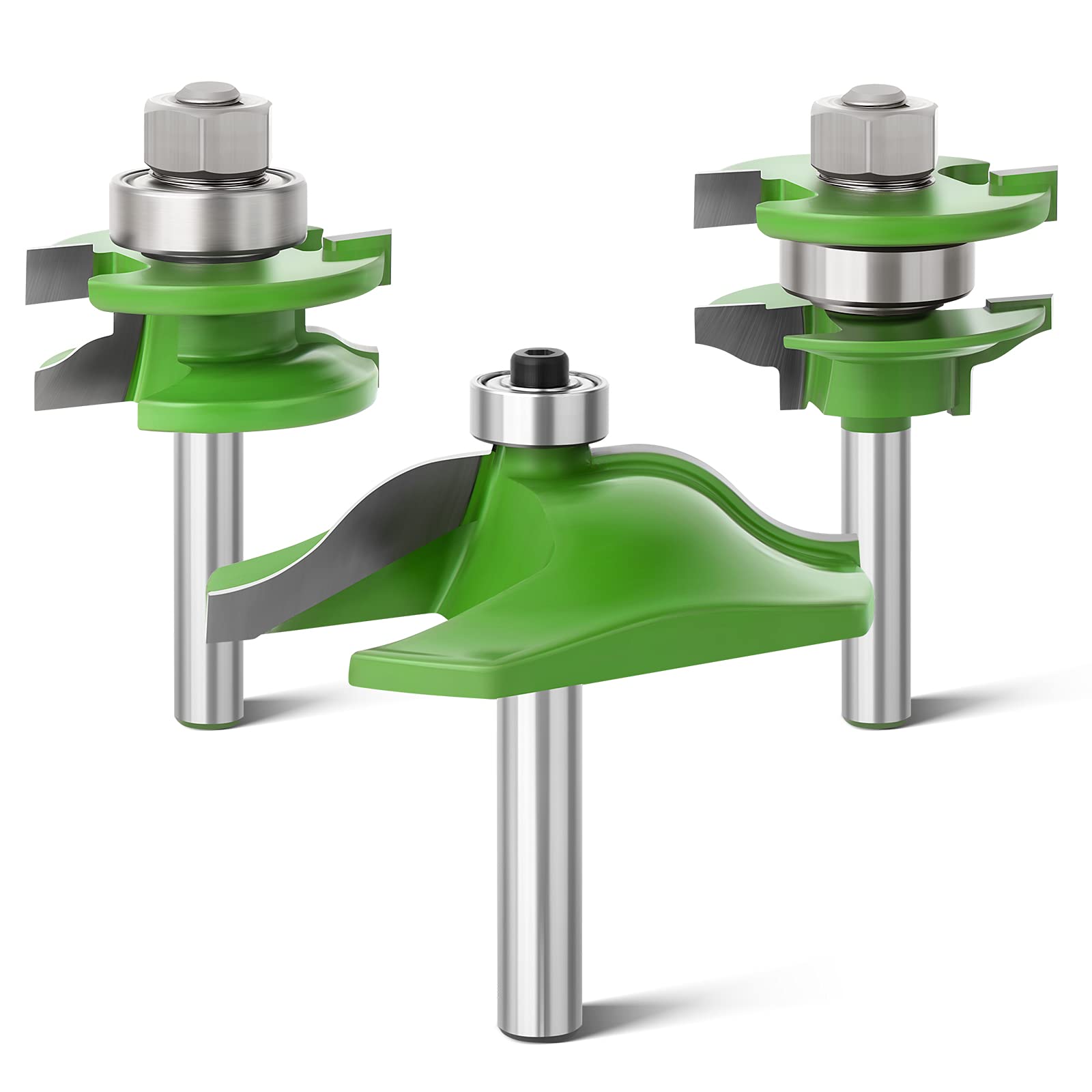 3 Pezzi Pannello Rialzato Porta Dell'armadio Router Bit Set 8mm Shank Strumenti di Fresatura per La Lavorazione del Legno, Fresa per Scanalatura del Router di CNC in Duro