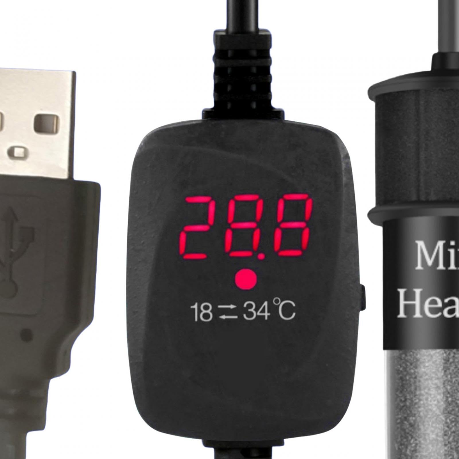 Colcolo Aquarium-Heizung, intelligenter Thermostat, 10 W, Mini-Heizstab für Aquarien, Kampffischtanks, Reptilien-Terrarium, Celsius, mit Stromausfall