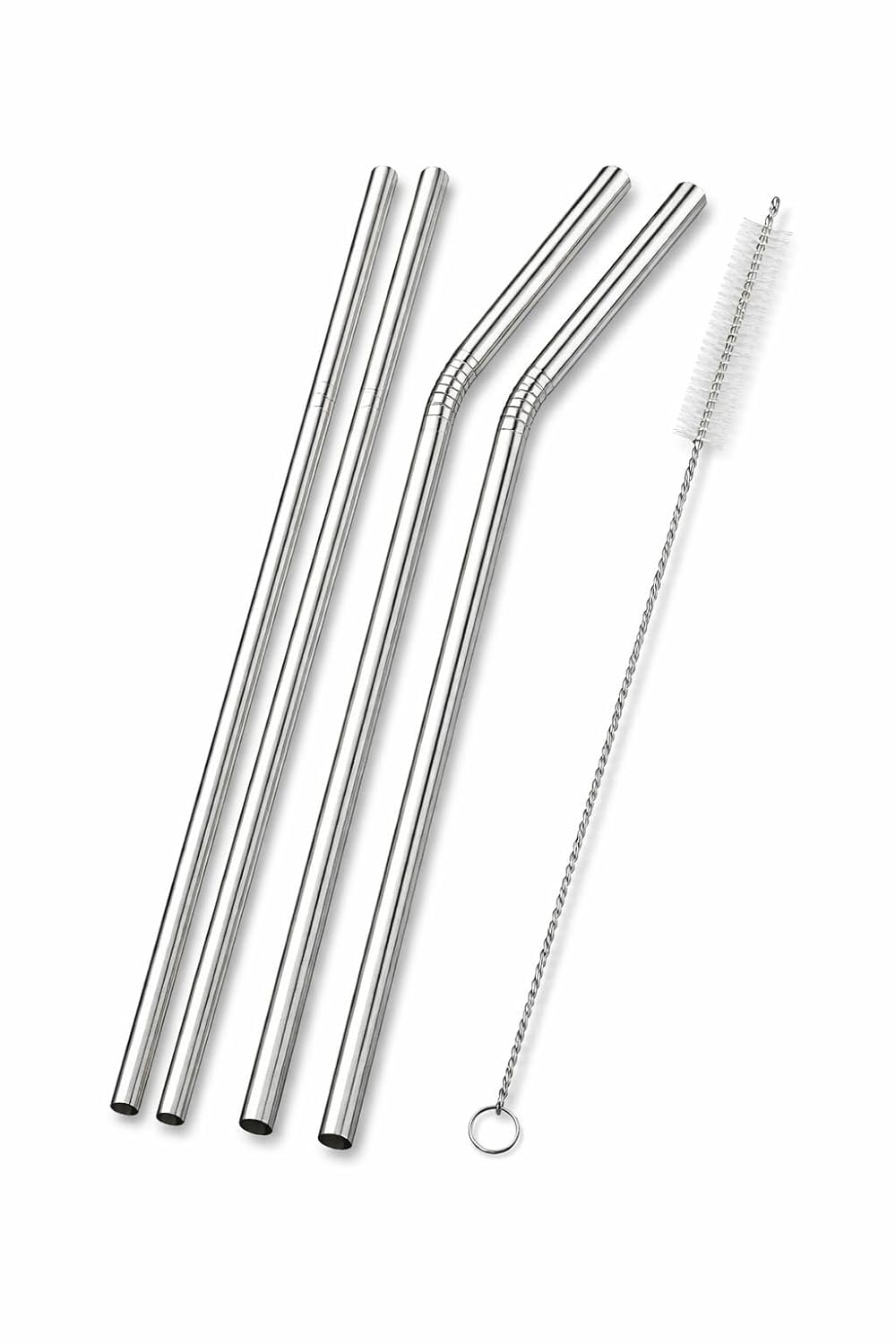 Stainless Steel Straws (8 Inches) with Cleaning Brush – 2 Bent & 2 Straight Straws for Speech Therapy, Sensory Support, and Eco-Friendly Drinking | Durable, Reusable-(Set of 4)-image-3