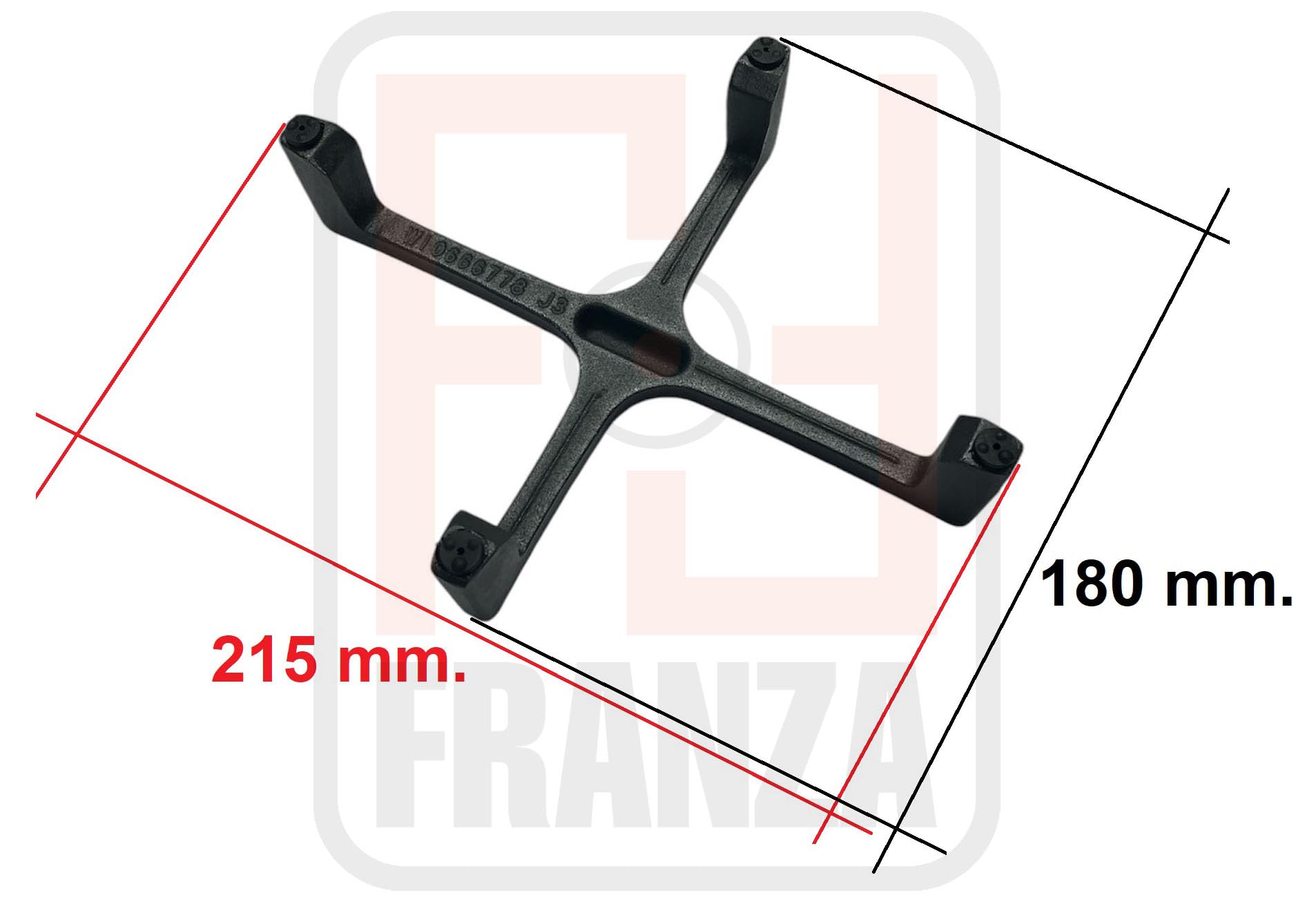 Griglia In Ghisa Whirlpool Ignis Originale - 1 Fuoco 173x173 Mm Per Piano Cottura Tripla Corona - Foto 3