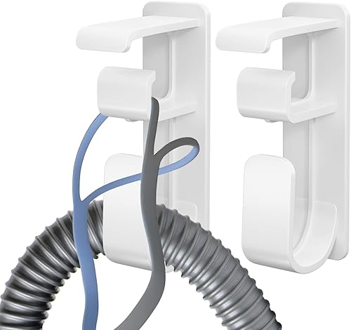 Soporte de manguera CPAP de 2 piezas, gancho para máscara CPAP con función antidesenganche, organizador de manguera, utiliza suministros CPAP y