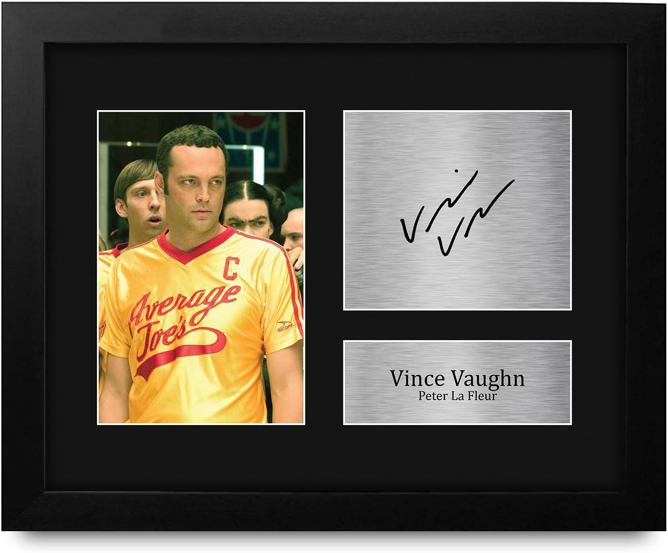 HWC Trading Vince Vaughn Dodgeball Gifts Printed Signed Autograph Picture for Movie Memorabilia Fans - US Letter Framed (ID-009042)