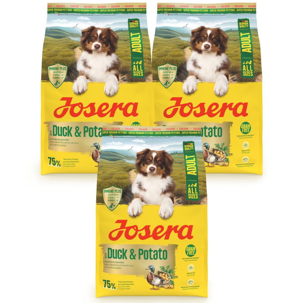 Josera Adult Duck & Potato complete dog food | Grain-free | Single meat protein | All breed sizes | Immune Plus | Optimal digestion | 9kg