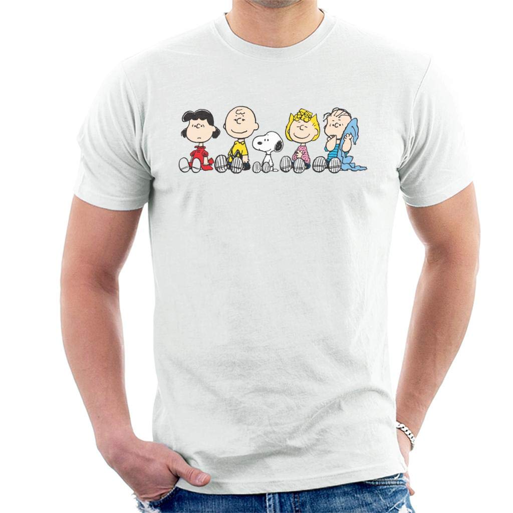 PeanutsThe Gang Sit Down Men's T-Shirt White