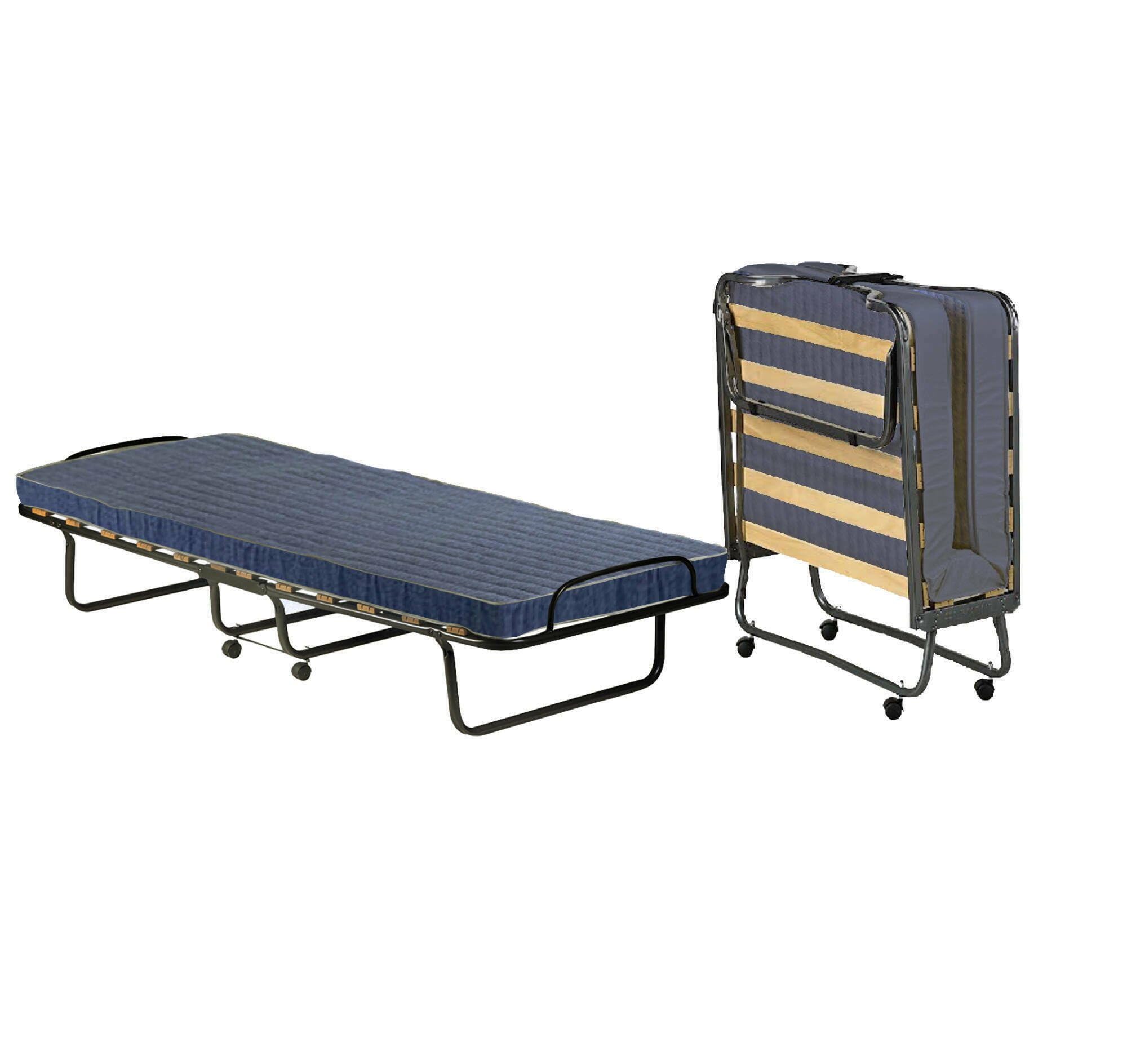 Talamo Italia Letto Pieghevole ADA, Brandina con Rete 12 doghe, Materasso Incluso, Lettino salvaspazio, 100% Made in Italy, 80x190h37 cm, Custodia Protettiva su Richiesta, Blu, 190 cm
