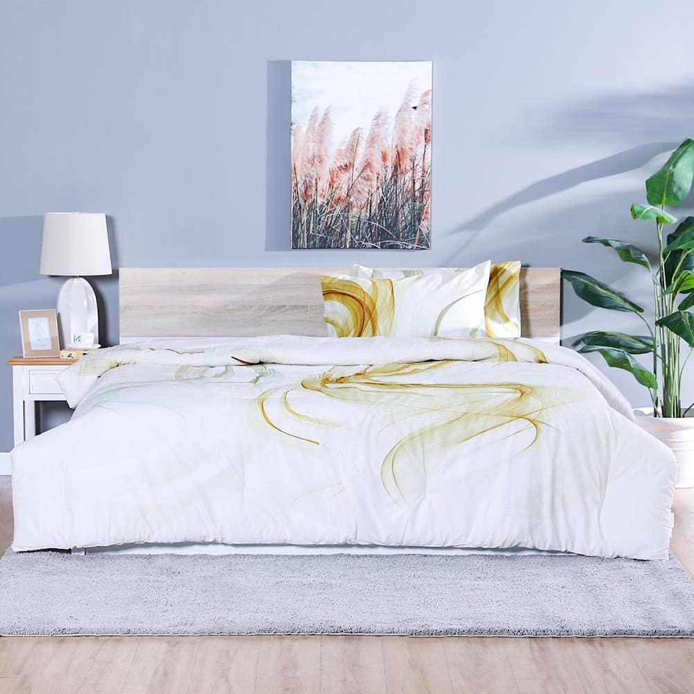 Danube Home Shoreline Gingham 3-Piece Super King Size Comforter Set | 100% Cotton Bedding Set With 160 Thread Count - Soft & Lightweight Bedspread With 2 Pillow Cover - L 260 X W 260 Cm - Grey