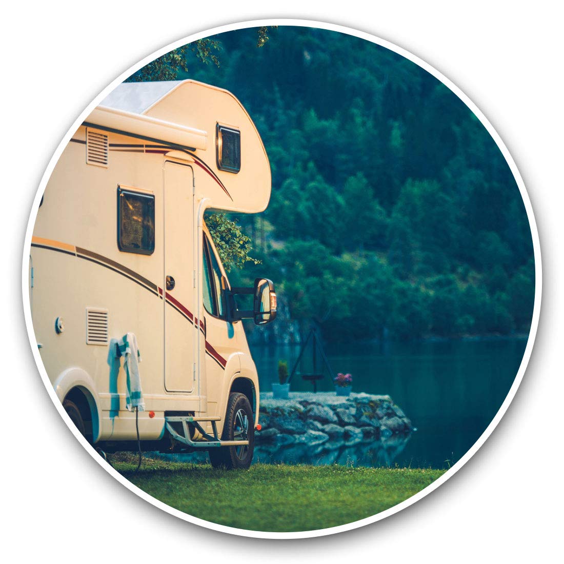 2 x 30cmVinyl Stickers - Camper Van Motorhe Camping Decals for Car Van Luggage Scrap Book Fridge #16466