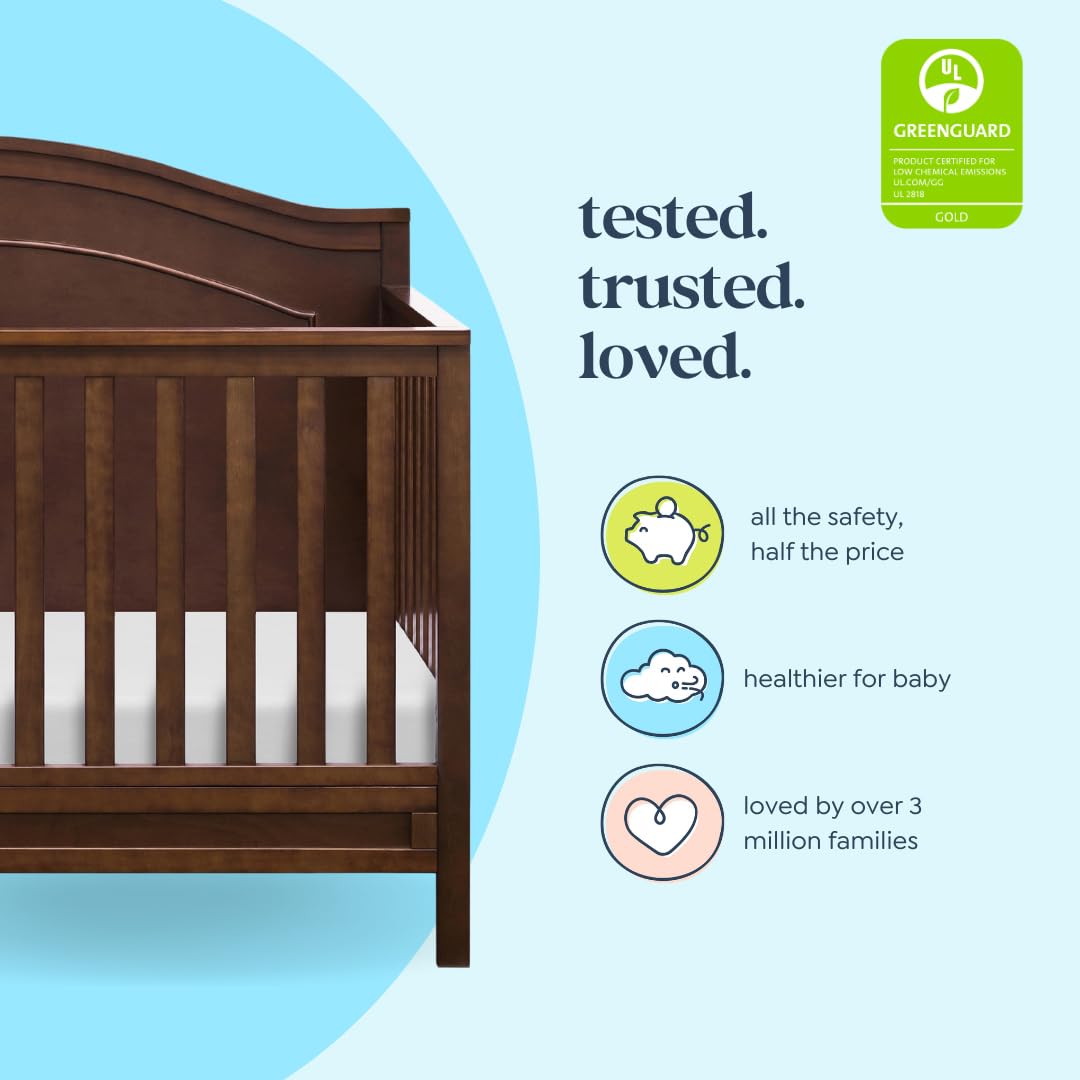 DaVinci Charlie 4-in-1 Convertible Crib GREENGUARD Certified Espresso | Converts to Toddler Bed Daybed Full-Size Bed 4 Adjustable Mattress Heights Conversion Kits Sold Separately Easy Assembl product thumbnail 7