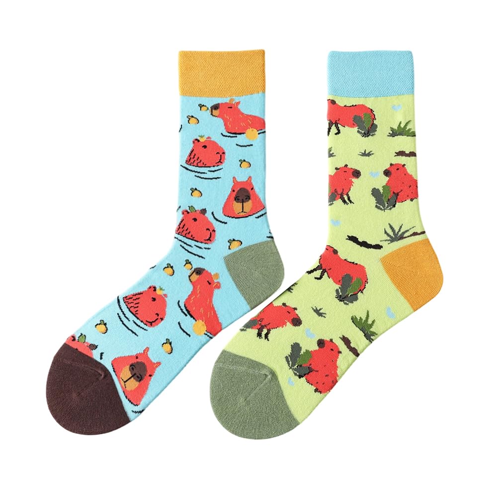 Calcetines Divertidos Unisex para Mujer y Hombre con Diseños Asimétricos en Par - Temas Animales, Comida, Fruta, Deporte y Arte en Algodón - Ideal para Regalos — view 172