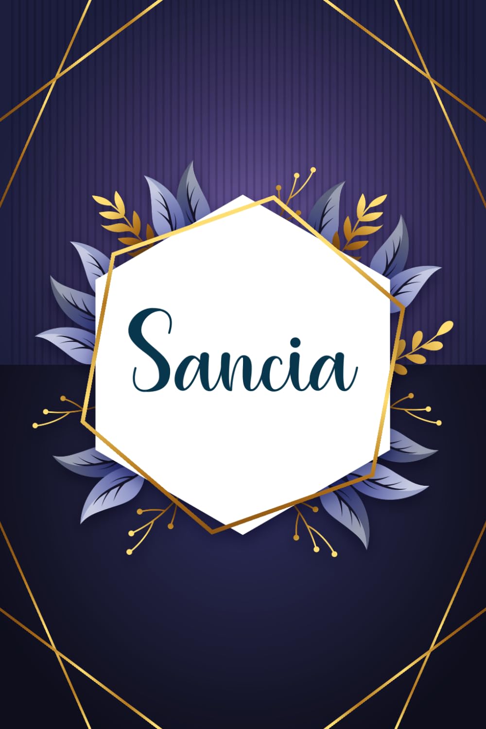 Sancia: Taccuino personalizzato con il nome Sancia | Regalo di compleanno per moglie, mamma, sorella, figlia ... | Foglie blu | 110 pagine a righe, ... pollici (15,24 x 22,86 cm) (Italian Edition)