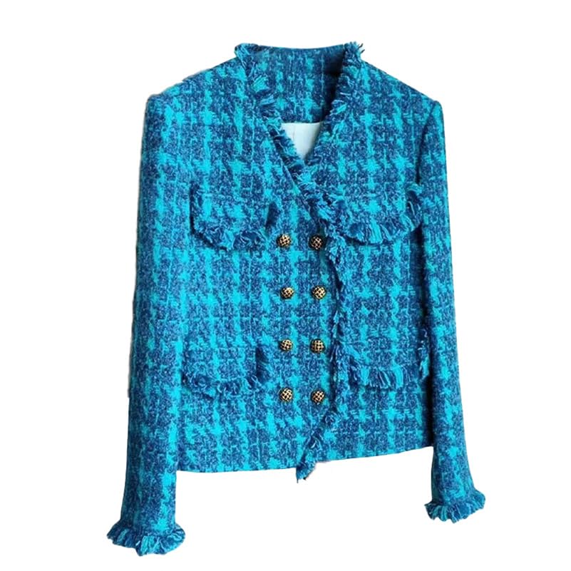 Veste en tweed bleu pour femme élégante solution style instantané