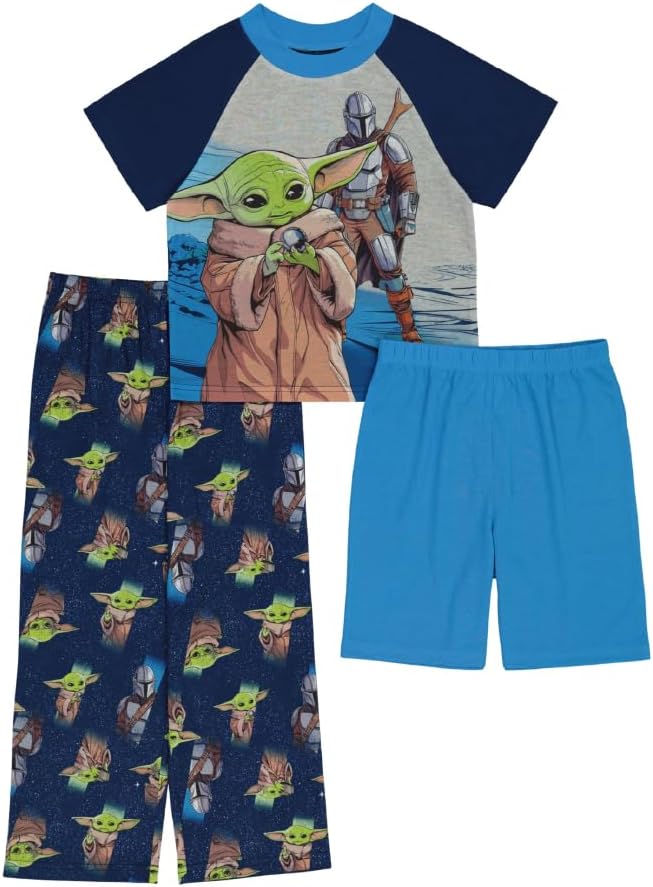 STAR WARS Boys' 3-piece Loose-fit Pajama Set, Soft & Cute for Kids