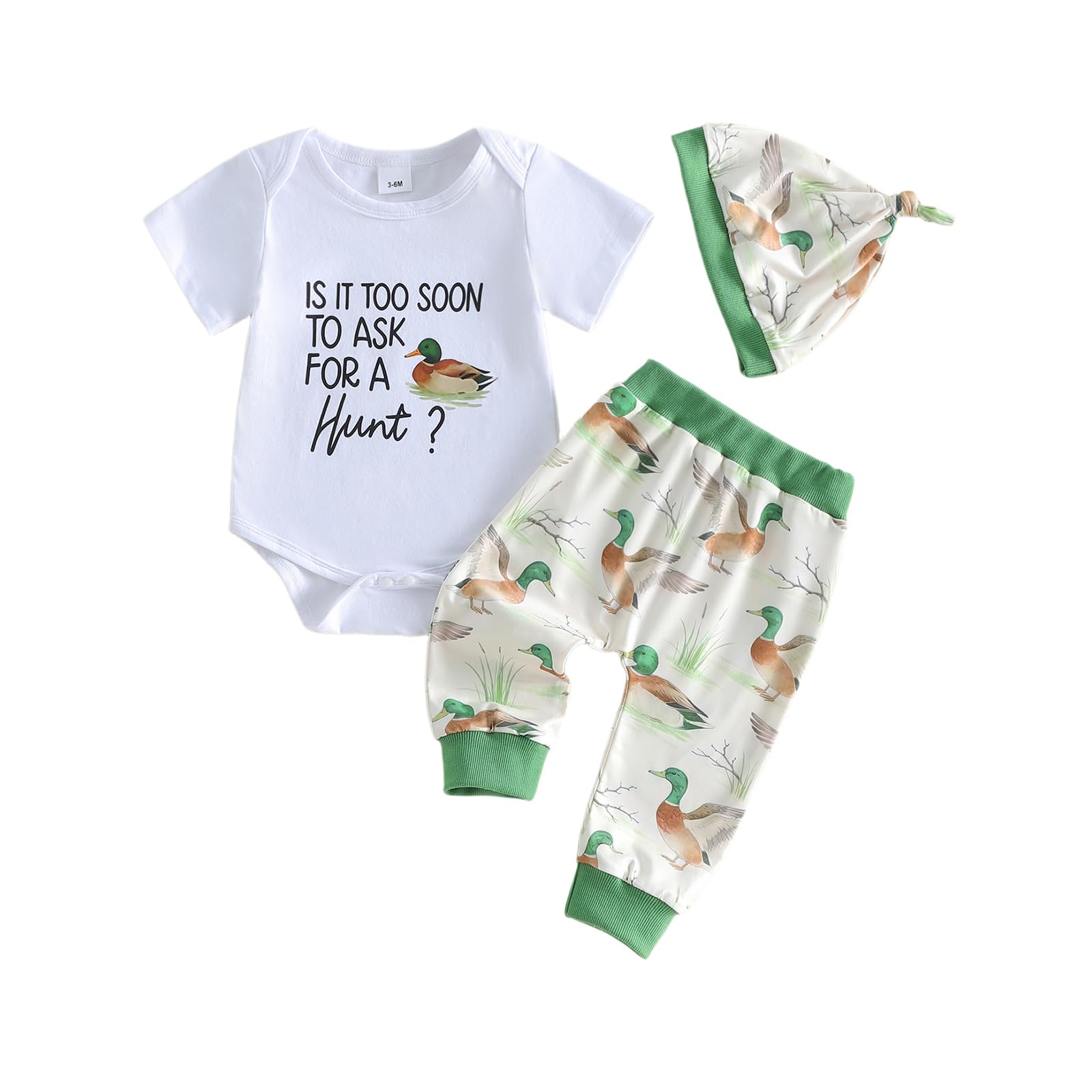 Infant Baby Boy Spring Outfit Cattle Head Letter Short Sleeve Romper Long Pants Hat 3PCs Set Western Clothes