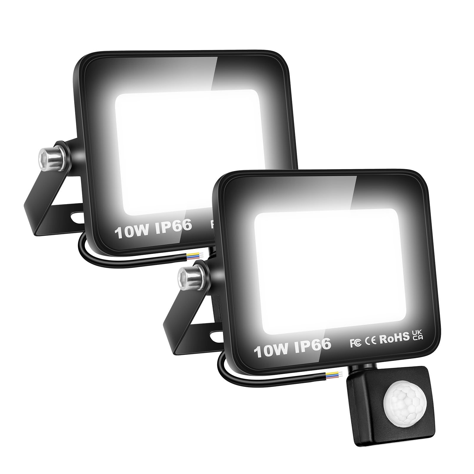 Willpower LED Floodlight 10W 1000lm Motion Sensor Outdoor Security Lights - Waterproof IP66, White 6000K, Garden, Garage, Court, Patio, Lawn