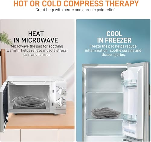 Miniatura 7 de Almohadilla térmica para microondas para cuello y hombros, envoltura térmica húmeda para microondas con peso para aliviar el dolor, tensión muscular