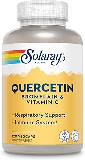 Solaray Quercetin Bromelain & Vitamin C, Immune System, Sinus, Respiratory & Antioxidant Activity Support, Vegan, 500mg of Quercetin & 1,235mg of VIT C, 60 Day Guarantee, 60 Servings, 120 VegCaps