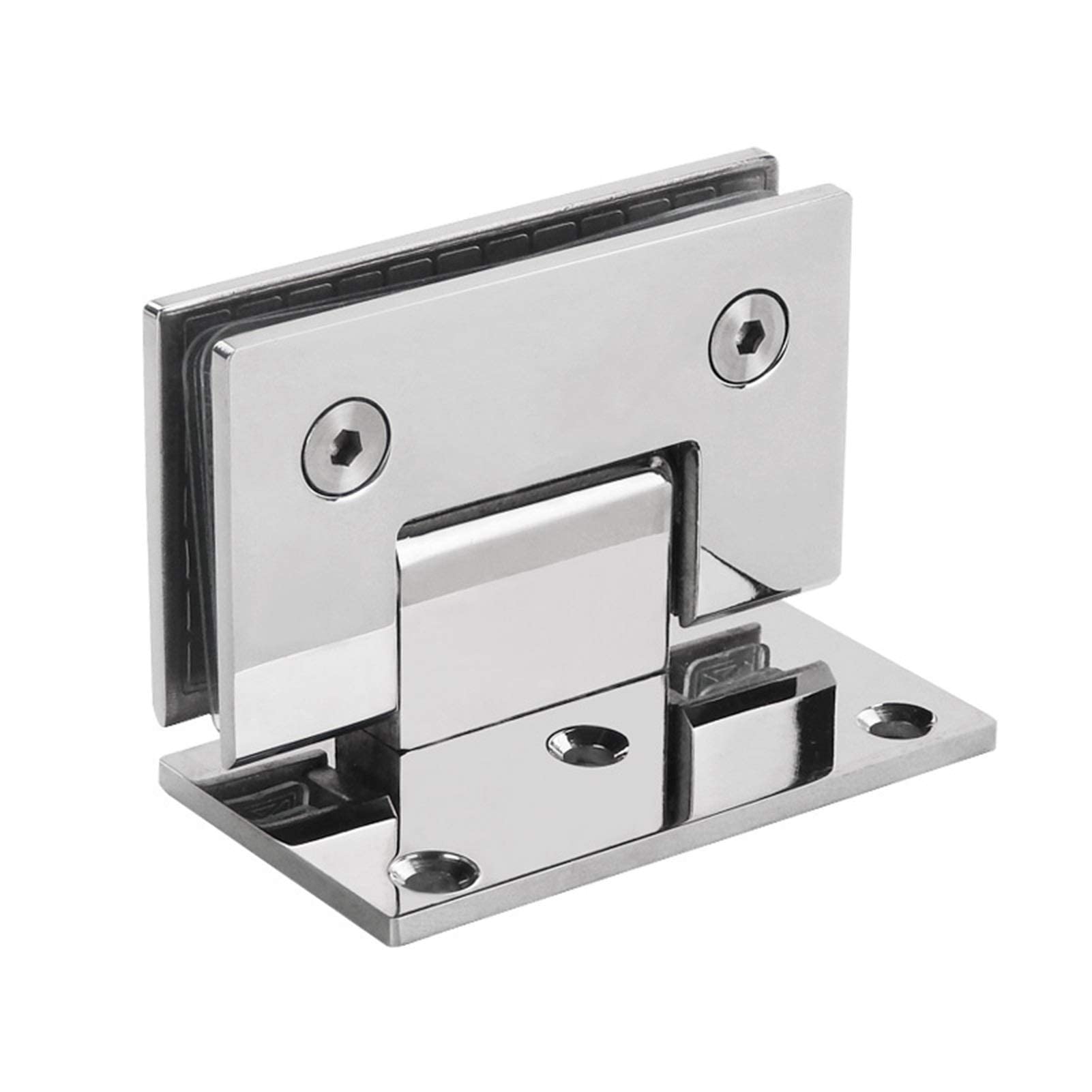 Myxjx One Color Hinges, Glossy Hinged Bathroom Clip 90 Degrees, Stainless Steel Single-Sided Hinge Shower Room Frameless