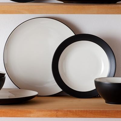 Noritake Colorwave Graphite 12-Piece Coupe Dinnerware Set, Service for 4
