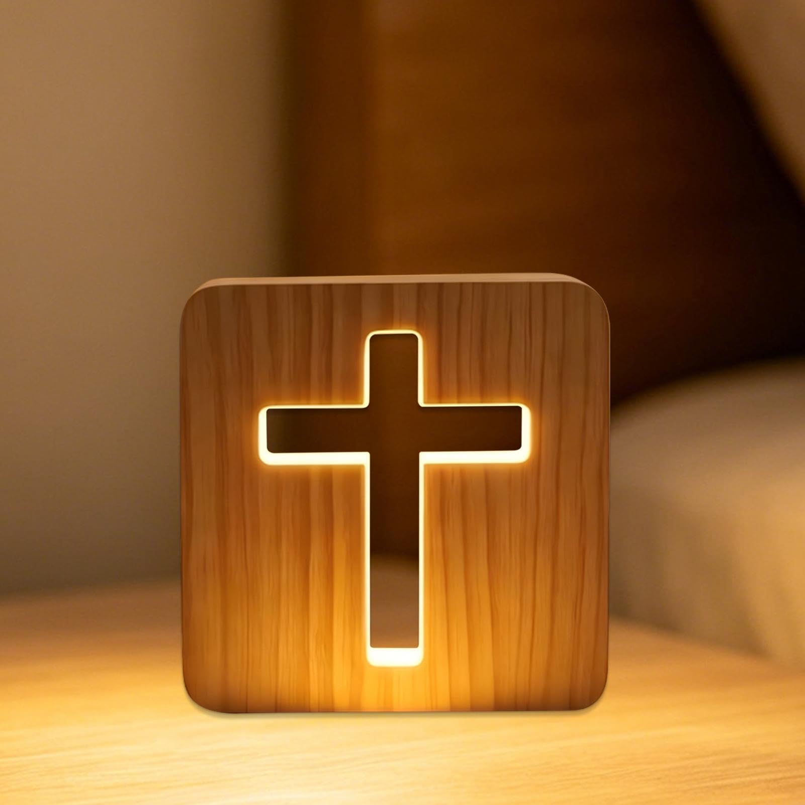 Lampki Nocne Dla Dzieci Urocza drewniana dekoracja LED USB z 3 poziomami