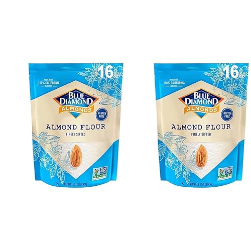 Blue Diamond Almonds, Harina de almendras, sin gluten, blanqueada, finamente tamizada, 1 libra (paquete de 2)