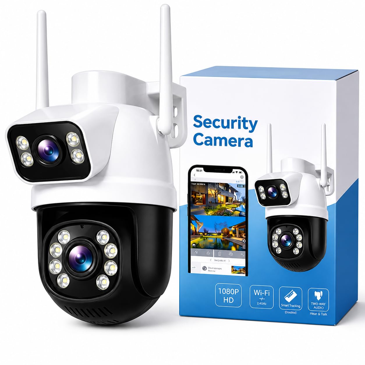 IP66 8MP (5MP+5MP) Dual Lens 1080P UHD WiFi CCTV Camera for Indoor & Outdoor | Color Night Vision, AI Human/Motion Detection, SD/Cloud Storage, (Wall Premium)-image-27