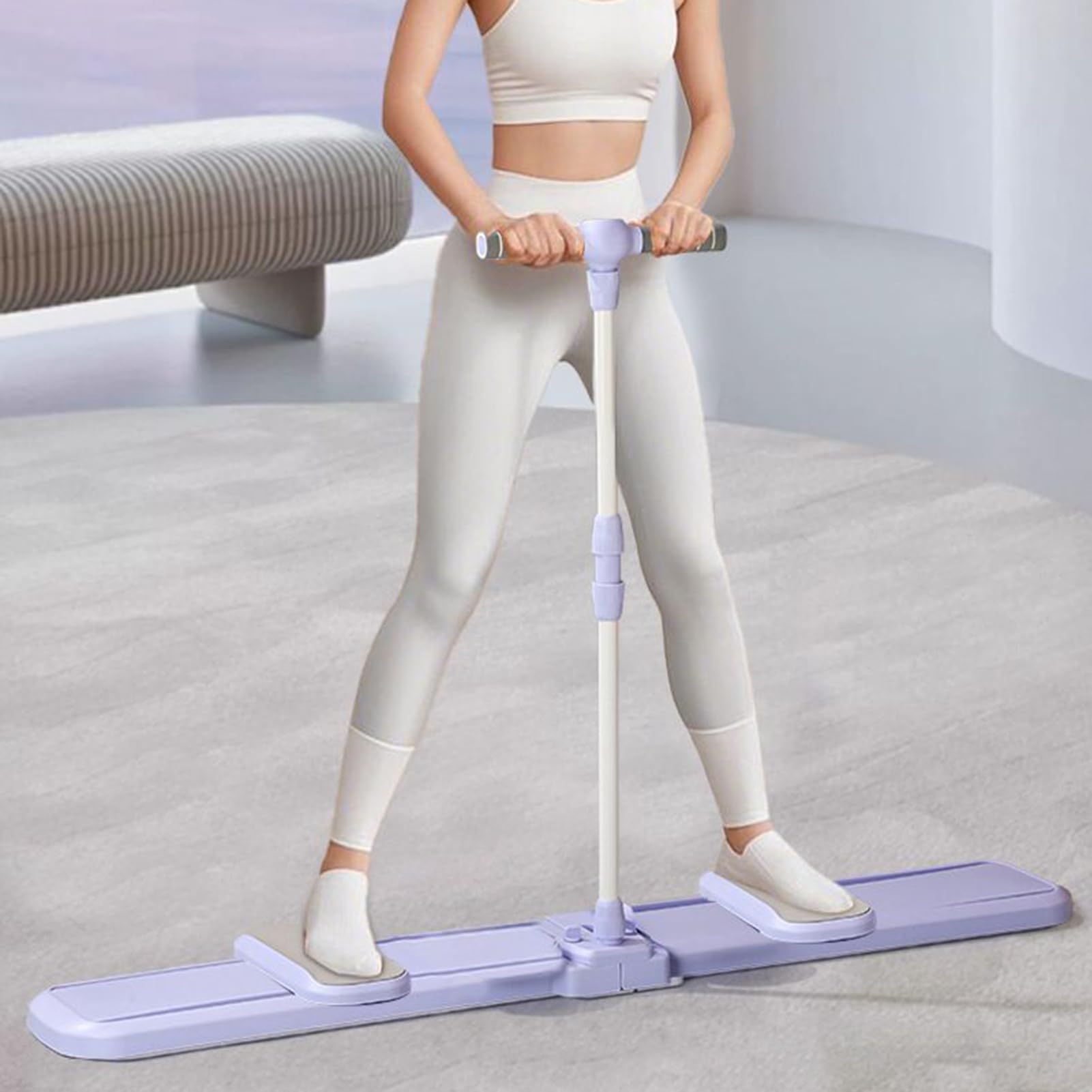 Máquina de Esquí Equipo de Ejercicio - Ejercitador Plegable para Fuerza en Piernas,Simulador Portátil de Esquí para Moldeo Corporal Cardio Pilates Rehabilitación Gimnasio en Casa