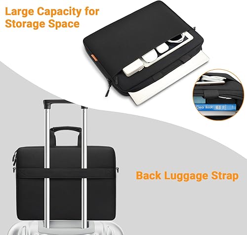 Miniatura 5 de ZYB Bolsa impermeable para laptop de 17 pulgadas, maletín de 17.3 pulgadas, funda para laptop de 17 pulgadas con correa para el hombro para portátil