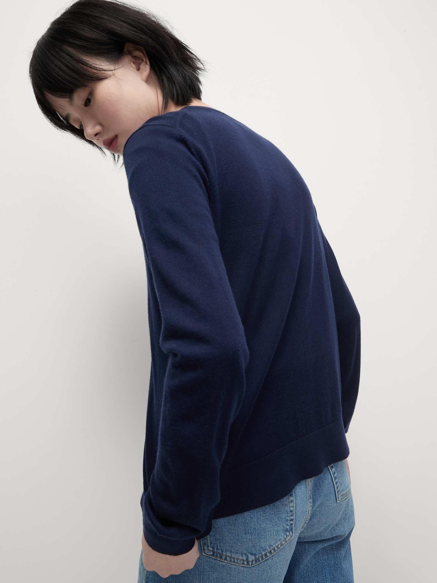 Marks & Spencer Cardigan Col Rond Femme en Pure Laine Mérinos, Coupe Standard
