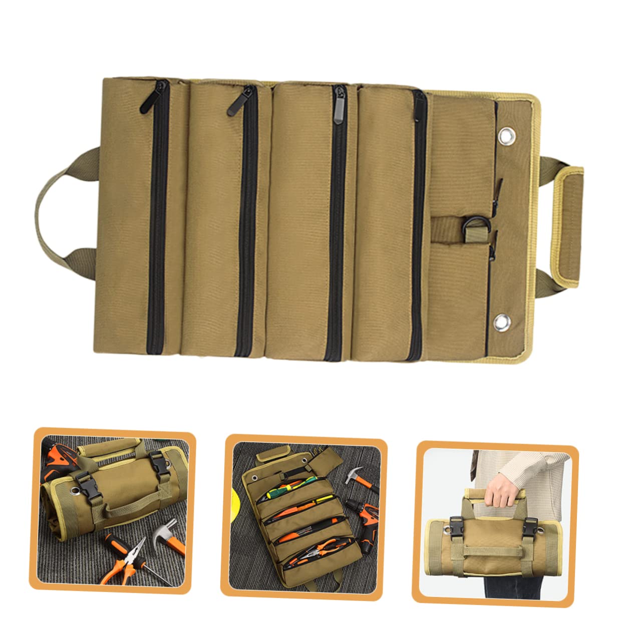 Veemoon Borsa Utensili Oxford Con Chiusura Cerniera Organizer Pratico Per Elettricisti e Falegnami Design e Compatto Resistente e Spaziosa Per Utensili e Accessori