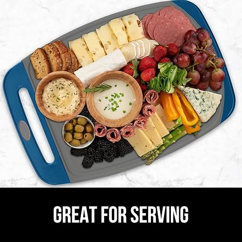 Miniatura 150 de Gorilla Grip - Tabla de cortar extragrande, mango de fácil agarre, surcos para jugos, antideslizante y gruesa. Apta para lavavajillas, no porosa