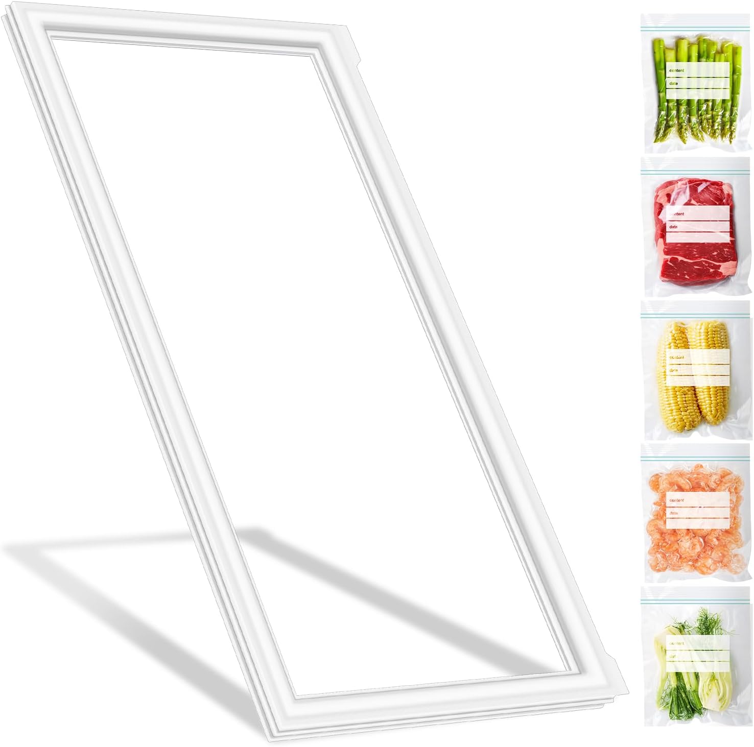 UPGRADED DA63-07733A Refrigerator Door Gasket Replacement Compatible with Samsung Refrigerator Door Seal, Replaces RF217ACWP RF197ACPN RF197ABRS RF217ABPN RF18A5101WW RF20HFENBWW Freezer Door Gasket