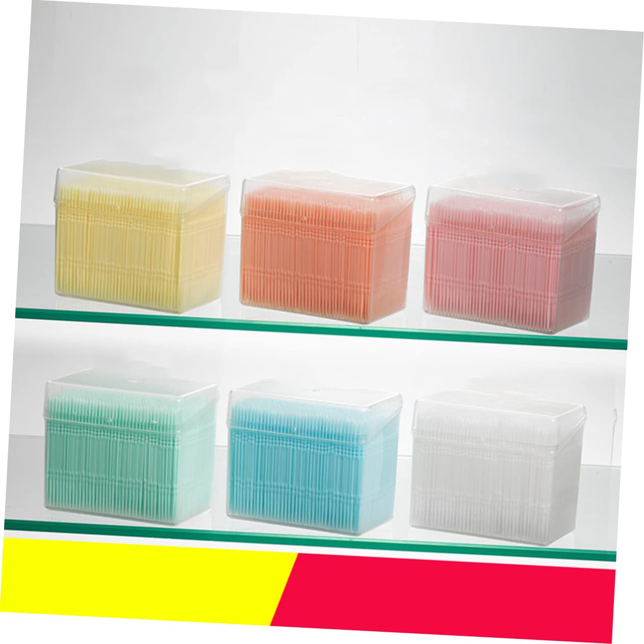 Palillos Dentales de Doble Cabeza 1060 Piezas para Limpieza Interdental Desechables de PP Diseño Cónico y Cepillo de Púas para Cuidado Bucal Diario