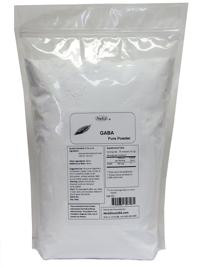 NuSci Pure GABA Gamma AminoButyric Acid Powder (2000 Grams (4.4 lb))
