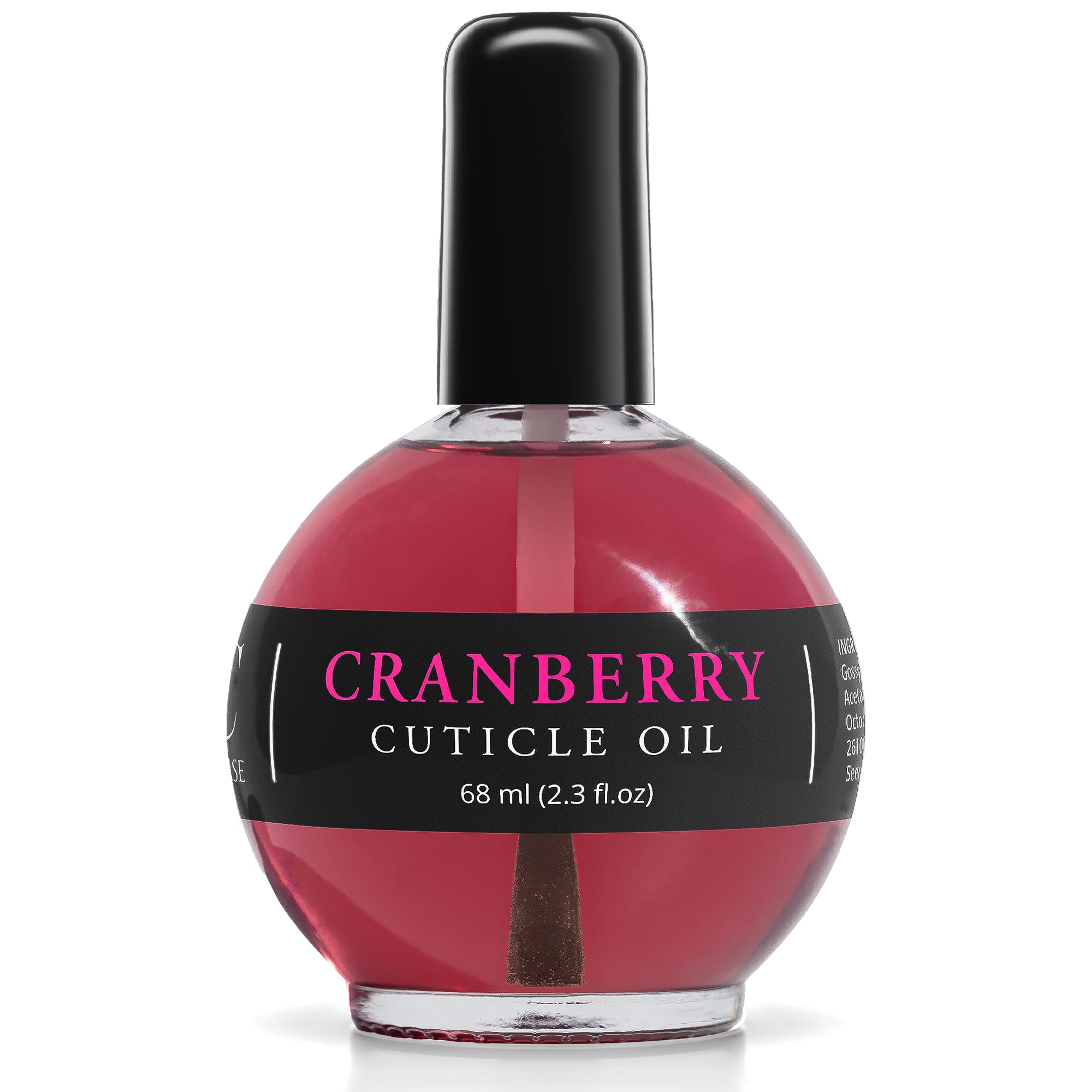 Ellie Chase Moisturizing Cuticle & Nail Care Oil 2.3 Fl Oz - Cranberry Scented β Infused with Jojoba Oil, Aloe, Vitamin E β Nail & Cuticle Hydration, Repair, Moisturizer, Strengthener, Growth