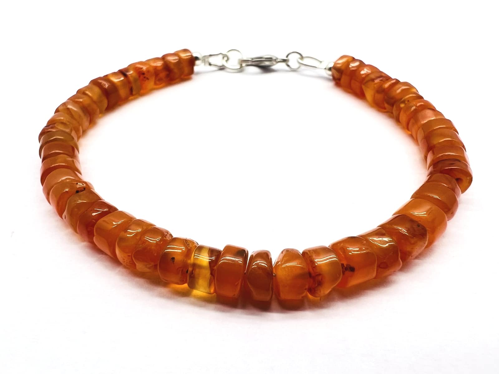 ZOYLAUnisex Natural Gemstone Carnelian 5.5-6mm Tyre Smooth Beads Stacking 7 Inch bracelet for men,women-Healing, Meditation,Prosperity,Good Luck Bracelet Kabir_NBR_EX-58, 7 inch, Stone, carnelian