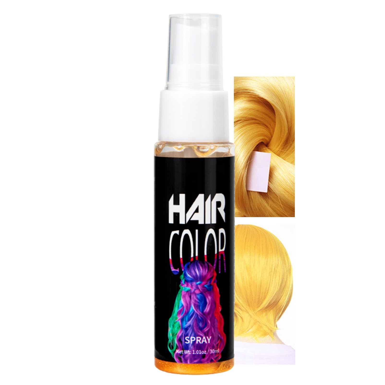 Vernice spray per capelli, colore oro, temporaneo, colore per capelli, lavabile, Crazy Hair Color Spray, Instant Hair Dye, colorazione rapida per capelli, colorazioni per carnevale, Halloween, cosplay
