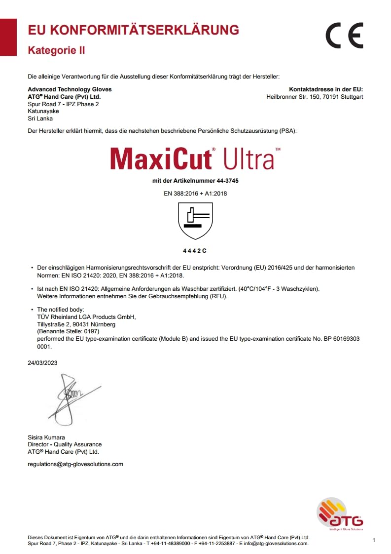 BIG Handschuh MaxiFlex MAXICUT Ultra Gr. 9 (Inh. 12 Paar)