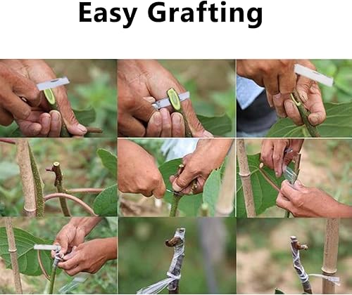 Miniatura 6 de Cuchillo de jardinería para injerto, cuchillo de jardín de doble hoja para poda en ciernes con 3 rollos de cinta de injerto, kit de injerto flexible