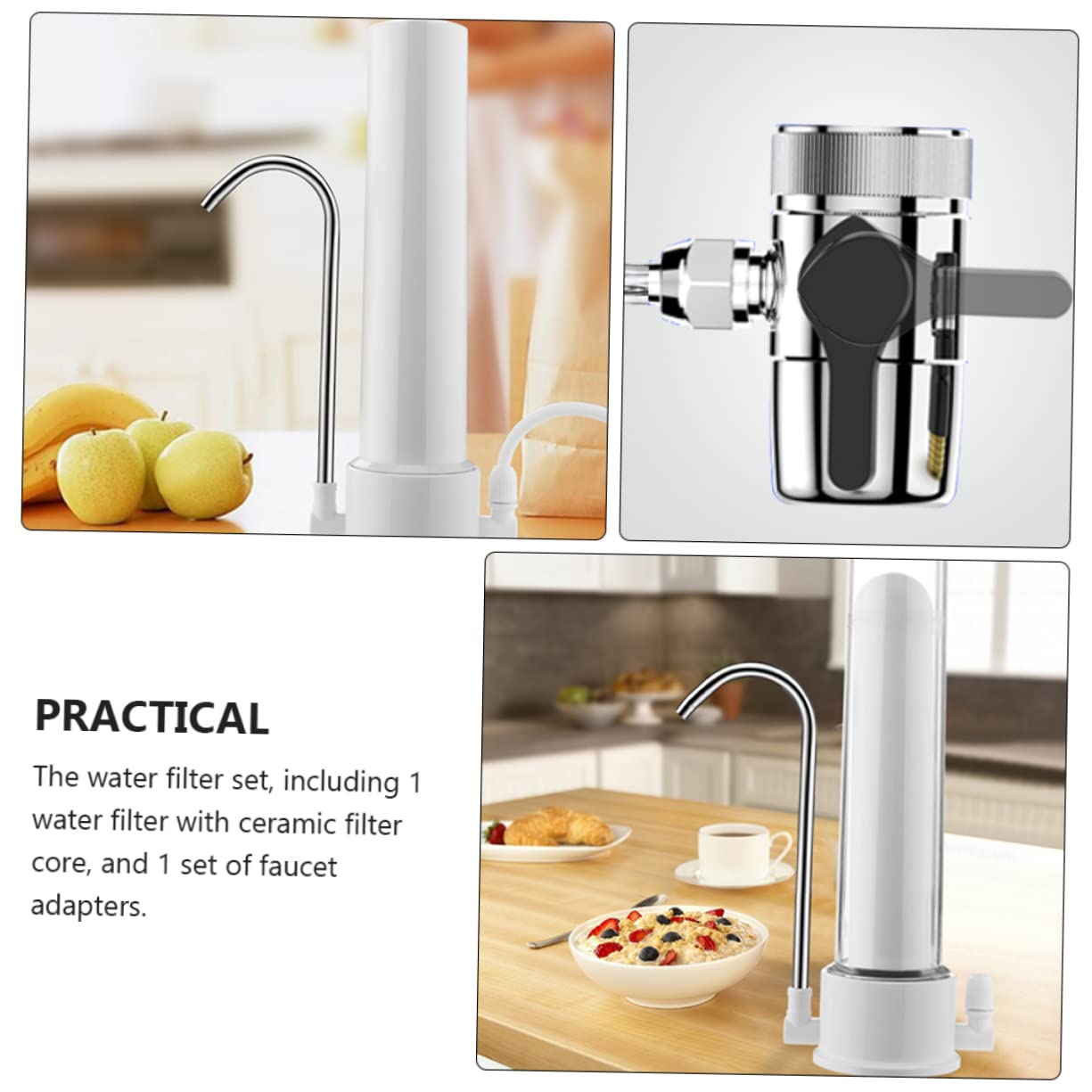 Homoyoyo 1 Set Purificateur D'eau à Robinet Comptoir Filtre Eau Potable à Filtration Physique Système de Purification Adaptable
