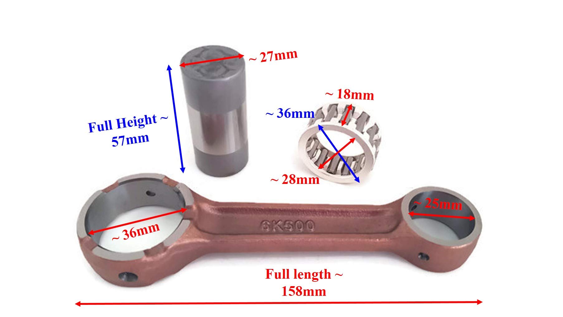 Boat Engine 6L2-11650-00 6L2-11651-00 Crankshaft Connecting Rod Con Kits For Yamaha Outboard Motor 20HP 25HP 20D 25N