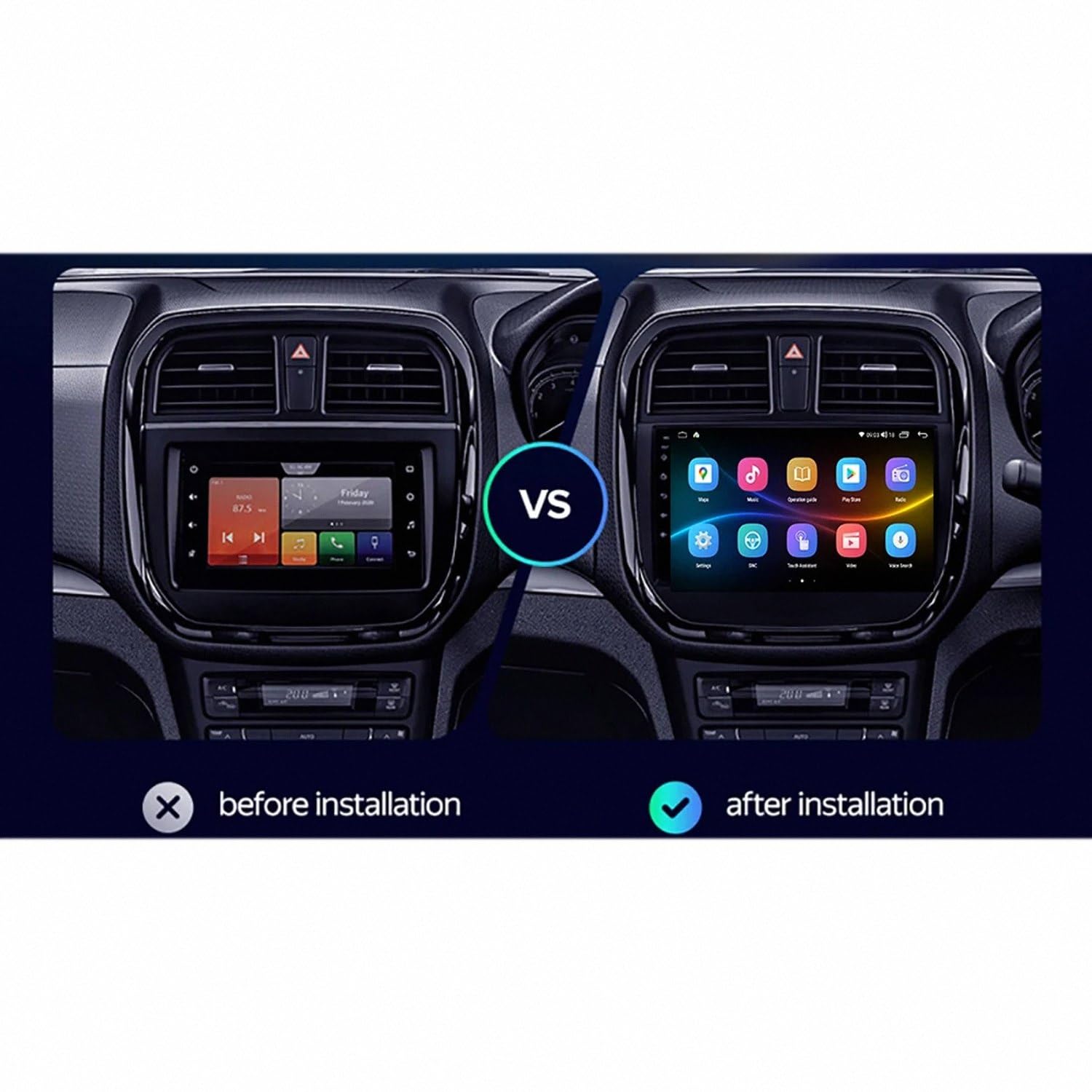 Nawigacja Z Ekranem Dotykowym, Radio Samochodowe dla Suzuki WAGON R 2010-2018 Przenośny Ekran Dotykowy Apple Carplay, Nawigacja Gps/Sterowanie, 8 Rdzeń 8G+256G