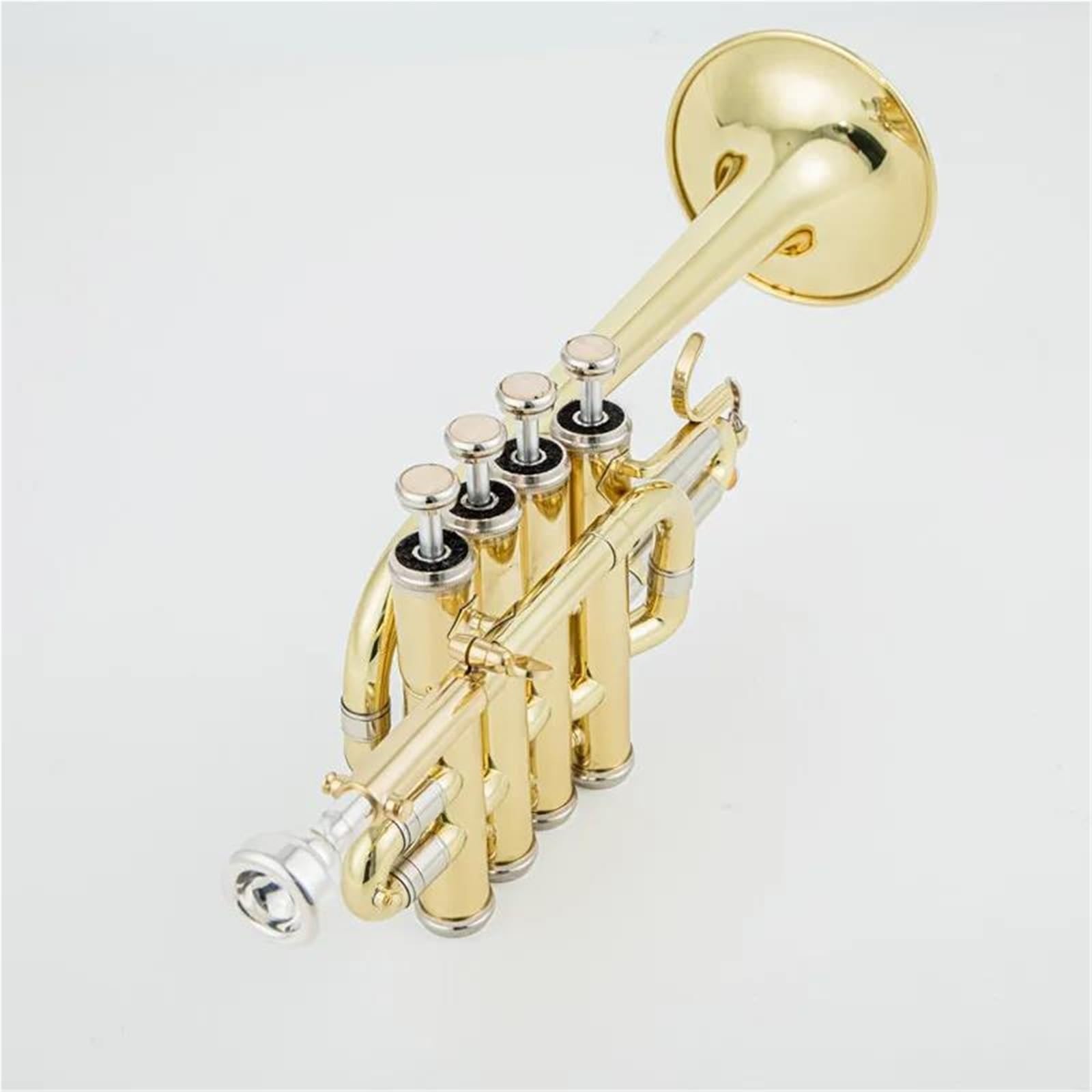 Professional Trumpet Professionelle Bb-Sopran-Trompete Messing Gold Und Silber Lack Legierung Kolben(Gold)