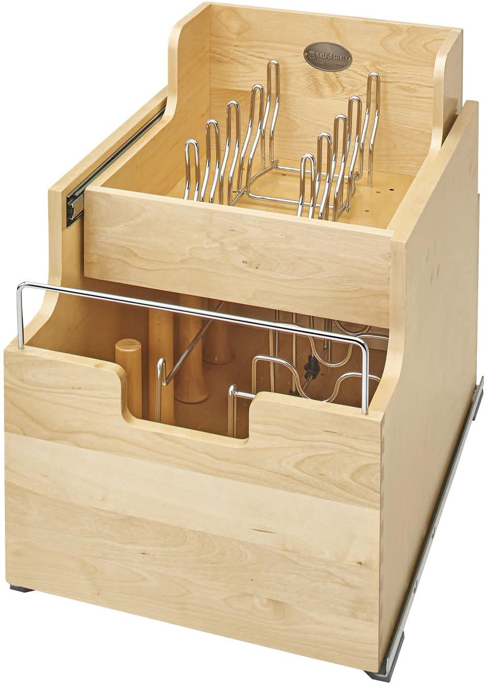 RevAShelf 14.5 in TwoTier Wood Cookware Organizer, Standard Amazon.co.uk Home & Kitchen