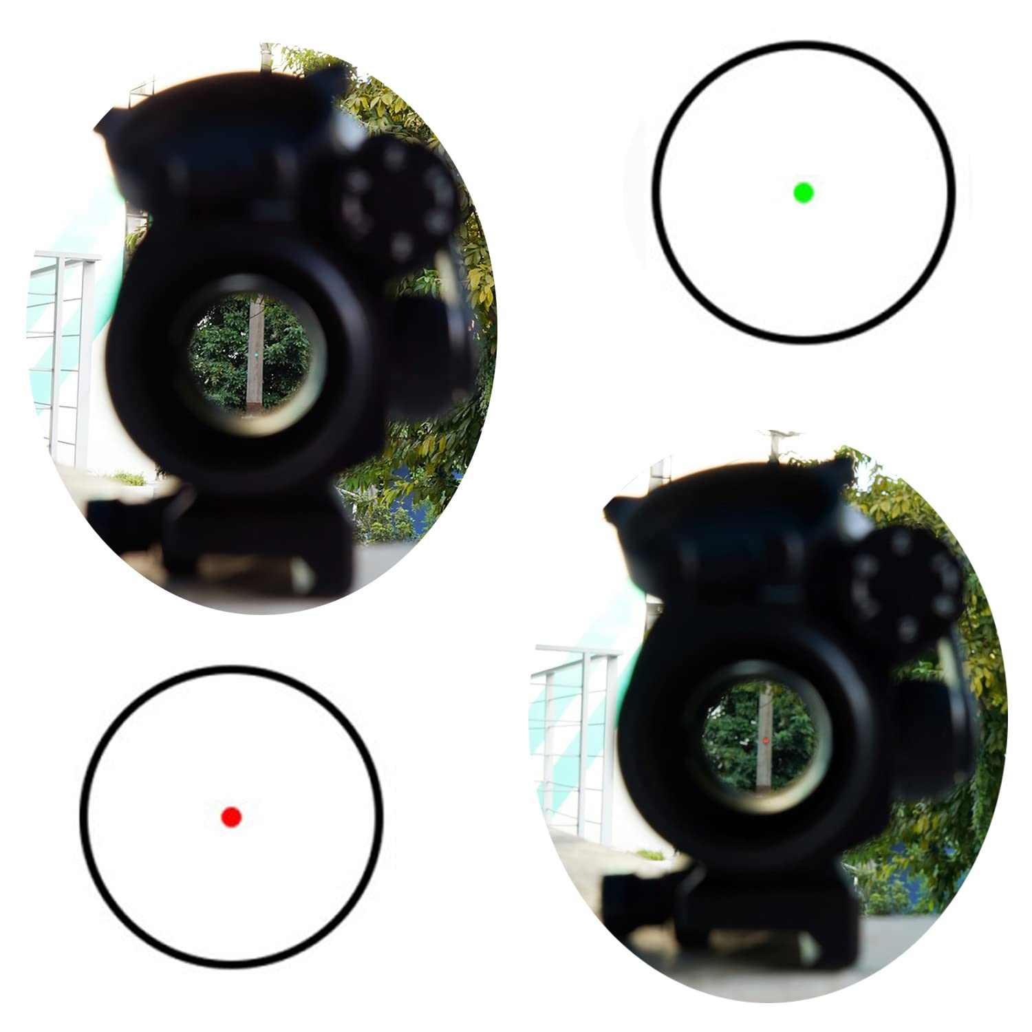 1X32mm 4MOA Red Green Dot Sight with Mount，Optical Holographic Reflecting Sight